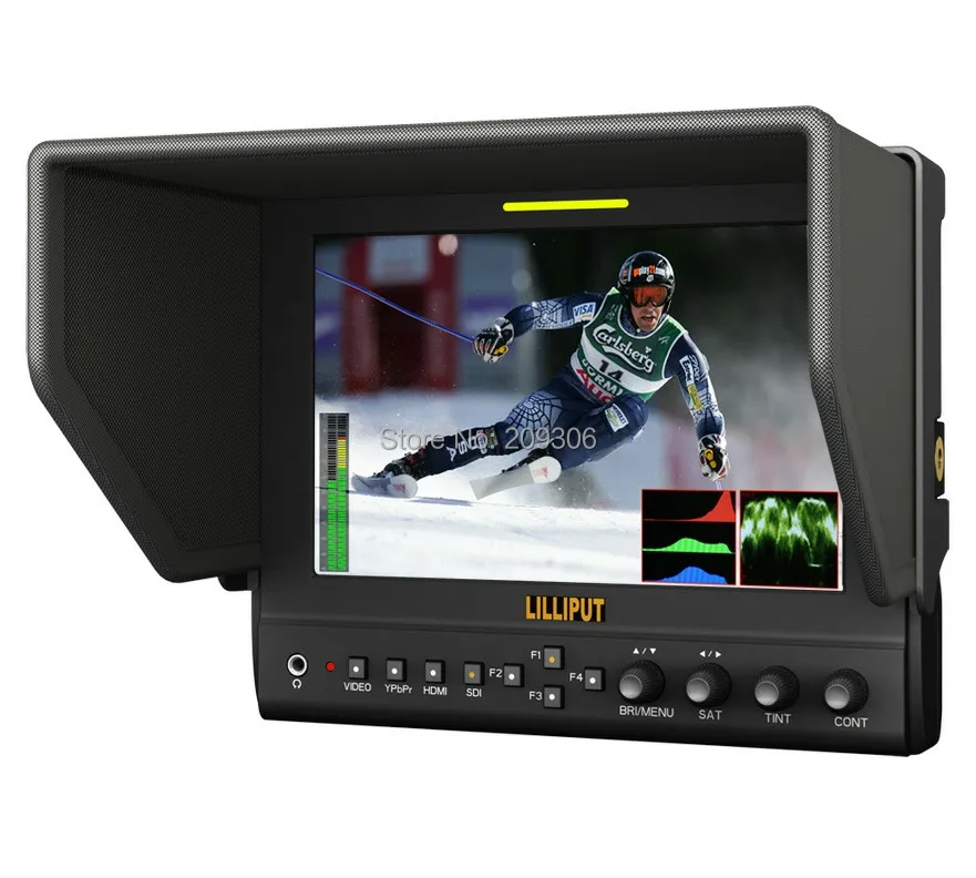 Lilliput 663/P2 7 "IPS СВЕТОДИОДНЫЙ поле hdmi монитор с расширенными функциями DSLR Full HD видеокамера Цифровая камера YPbPr HDMI монитор