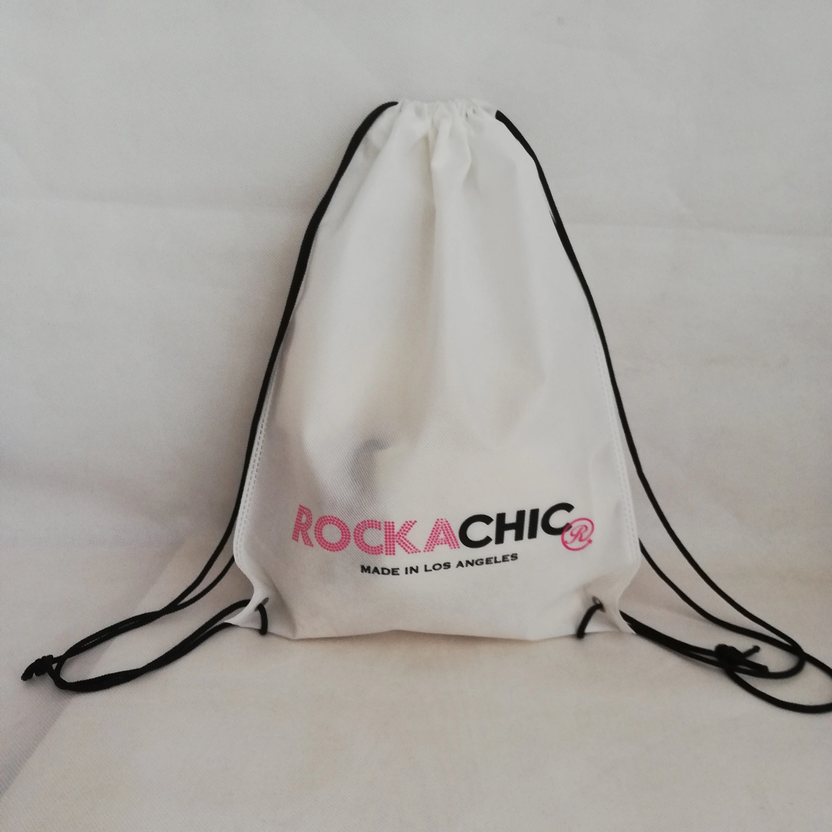 

1000pcs/lot Custom White Drawstring Bags with Printing Custom Logo String Backpack For Girls and Children Outdoor Sport Bags