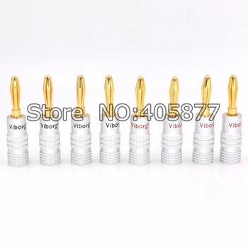 

4mm Viborg Banana Plug 24K Gold Pure Copper Adapter Audio Socket Jack Screw Electronic Connector Terminals