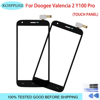 

KOSPPLHZ 5 inch Doogee Valencia 2 y100 pro Touch Screen Glass 100% Guarantee New Glass Panel Touch Screen y 100 + tools