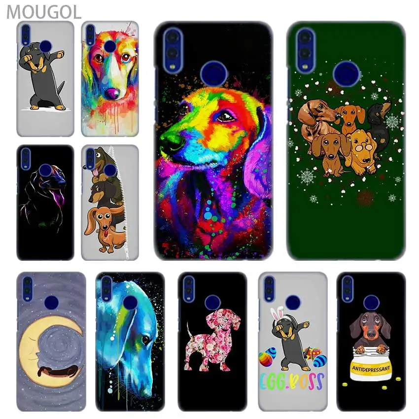 

SHELI phone shell case cover for Huawei Honor 4C 5X 6 6X 6C 7 7X 7C 7a Pro 8 8X 9 10i Lite 8a Dachshund Silhouette Dog