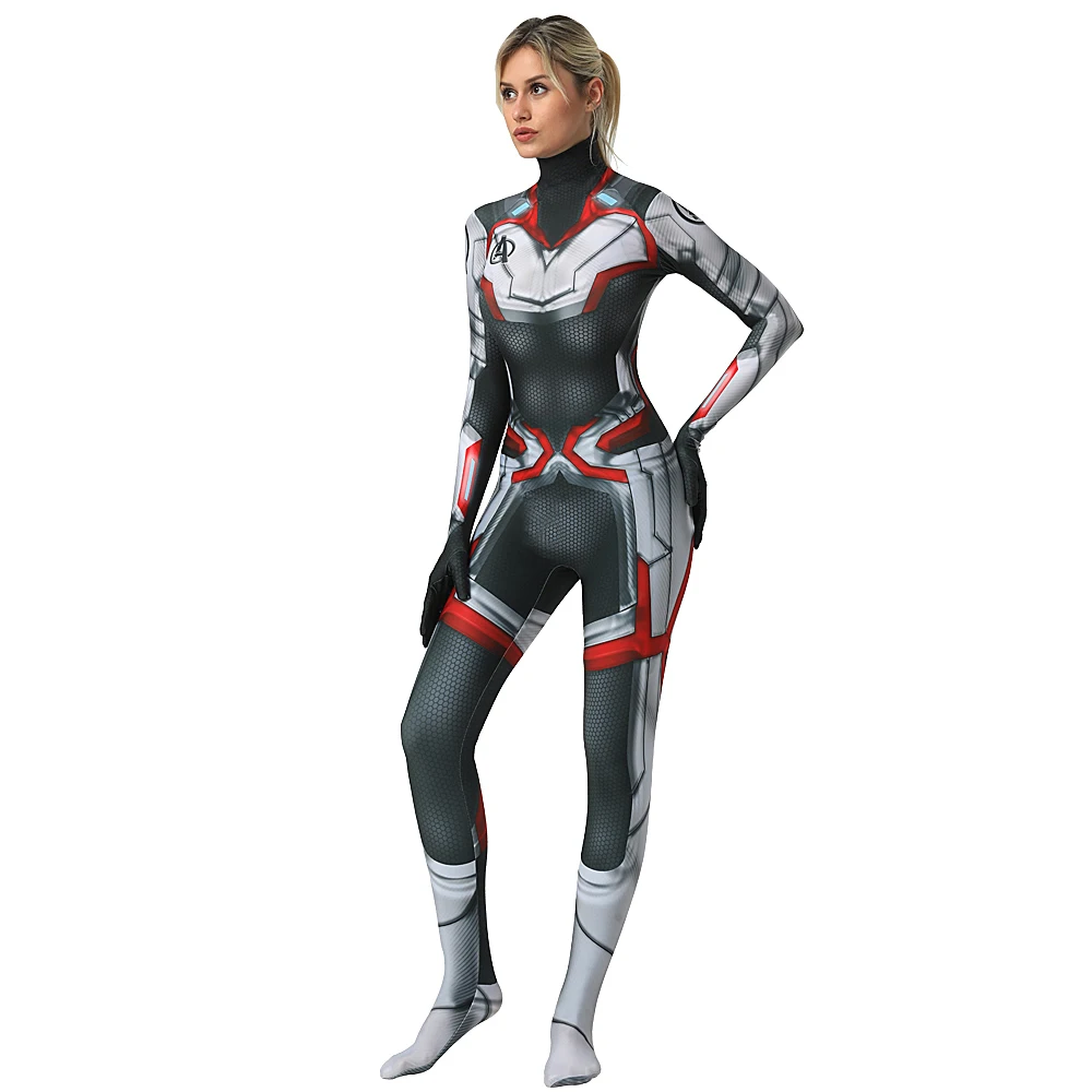 

Adult Womens Avengers Endgame Quantum Realm Cosplay Costumes Female/Male Captain America Zentai Suit Superhero Bodysuit Costume