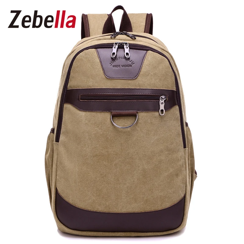 

Zebella Large Capacity Canvas Men Backpack Casual Travel Backpacks Male Schoolbag Vintage Rucksack Daypack Mochila Escolar