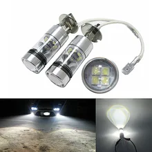2PCS Top Quality H3 High Power 100W 20SMD 6000K Car Auto White LED Fog font b