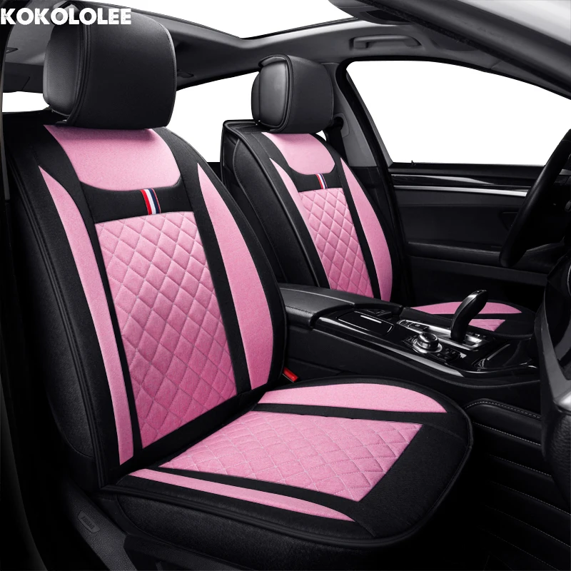 

KOKOLOLEE (front+rear) Special Flax Car Seat Cover For Audi a3 a4 b6 b8 a6 a5 q7 auto accessorie car-styling car seats protector