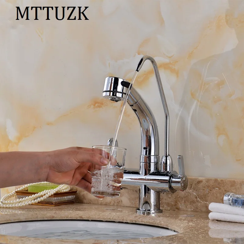 

MTTUZK Multifunctional Kitchen Faucet Hot Cold Water Kitchen Faucet Pull Down Faucet Pure Water Faucet Drinking Water Mixer Tap
