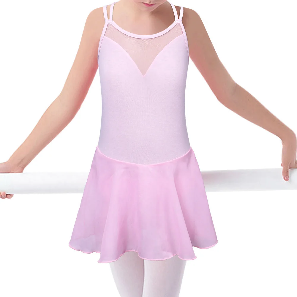 BAOHULU балетное платье розового цвета из сетчатой ткани для девочек детское балетное платье-пачка без рукавов, стразы одежда для танцевальной вечеринки, Костюм Балерины для выступлений