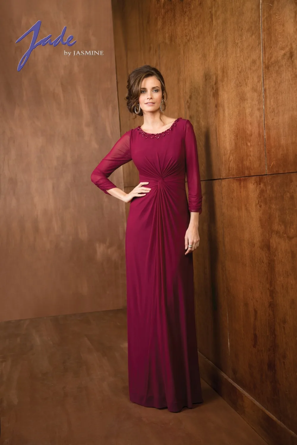 2014 A line Scoop jasmine Mother of the Bride Dresses J165069 Ruched