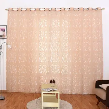 

Window Curtains Polyester Semi-Blackout Grommet Top Window Curtain Panel Living Room Bedroom Hotel Voile Curtain Drape