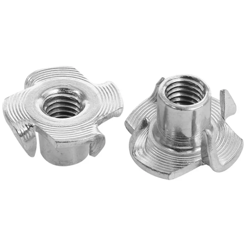 40 шт. M5x8mm T Изолированная оцинкованная гайка 4 когти крепежные гайки