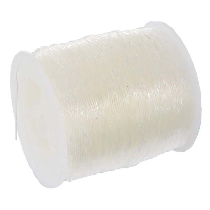 1 Roll Nylon Elastic Thread for Jewellery Making White 0.8mmin Thread
