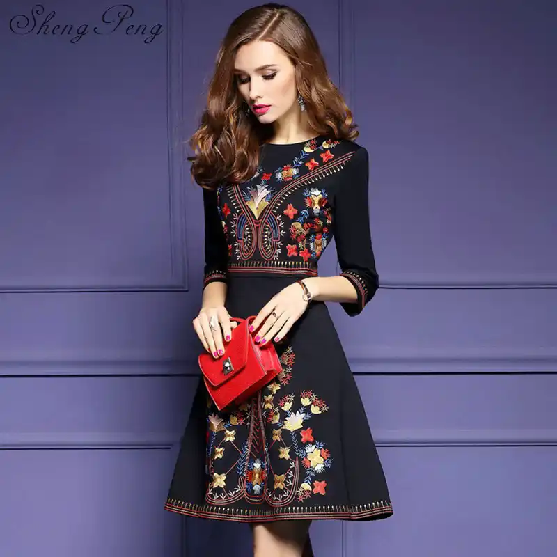 vestidos bordados estilo mexicano