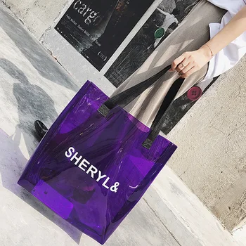 

Transparent Women'S Handbag Fashion Bag Transparent Plastic Jelly Bag Beach Bag Summer Shoulder Shoulder Bag