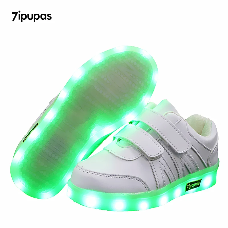 7ipupas Eur25-40 USB Charging Basket Led Kids Shoes Light Up Children Casual Boys&Girls Luminous Sneakers Glowing Shoes enfant