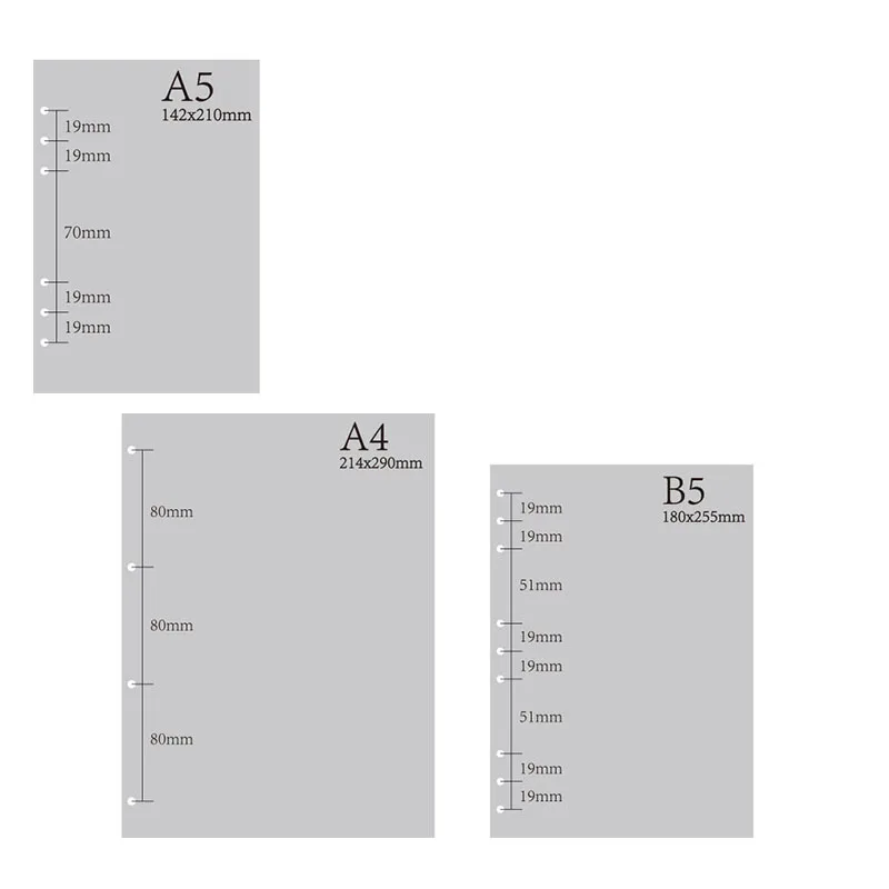 Marrom preto A4 B5 A5 A6 kraft notebook escritório anel fichário