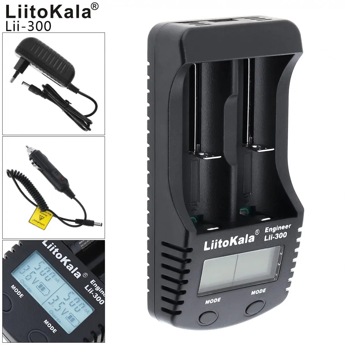 

Liitokala Lii-300 USB Smart Charger with LED Indicator for AA AAA 18650 26650 18350 10440 18500 Li-ion / Ni-MH Battery