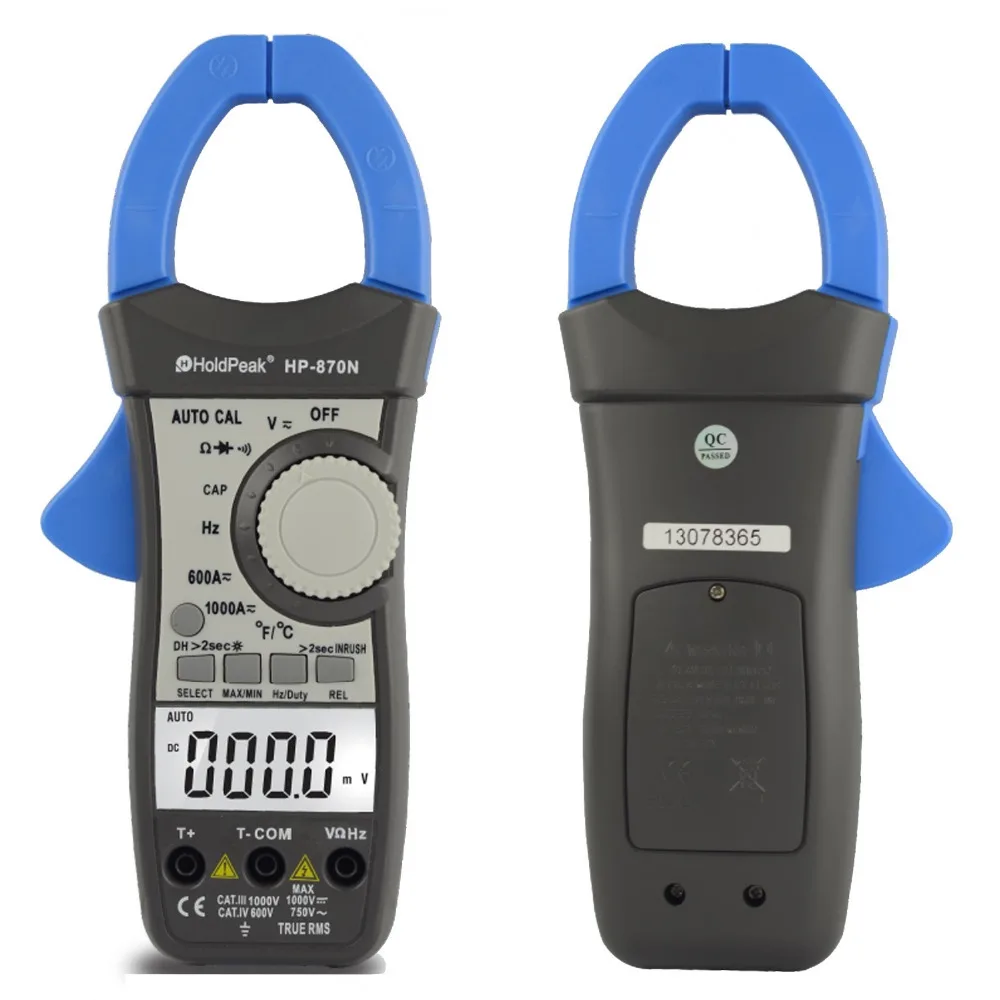 HoldPeak HP-870N Auto Range DC AC Digital Clamp Meter multímetro Pinza Amperimetrica Amperimetro True RMS Frequency Backlight HoldPeak HP-870N Auto Range DC AC Digital Clamp Meter multímetro Pinza Amperimetrica Amperimetro True RMS Frequency Backlight