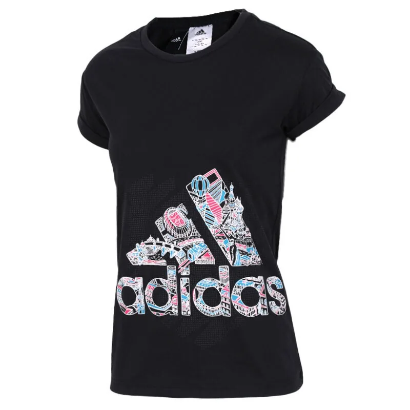 Новое поступление Adidas GFX T Большой BOS Для женщин футболки с коротким рукавом спортивная - Цвет: CX5147