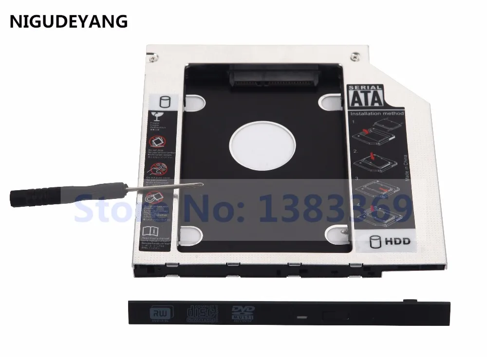 NIGUDEYANG 2nd SATA HDD жесткий диск Caddy адаптер для Dell Inspiron 15 3521 3537 Замена DU-8A5HH DVD