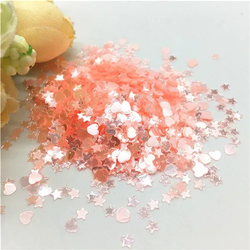 Разноцветные вышивка «звёздочки» или «бриллианты» с вышивкой в 3 мм ультратонкий с блестками ПВХ свободного кроя с блестками и пайетками для ухода за ногтями Маникюрный Свадебный декор конфетти 10/20g - Цвет: Star Heart pink