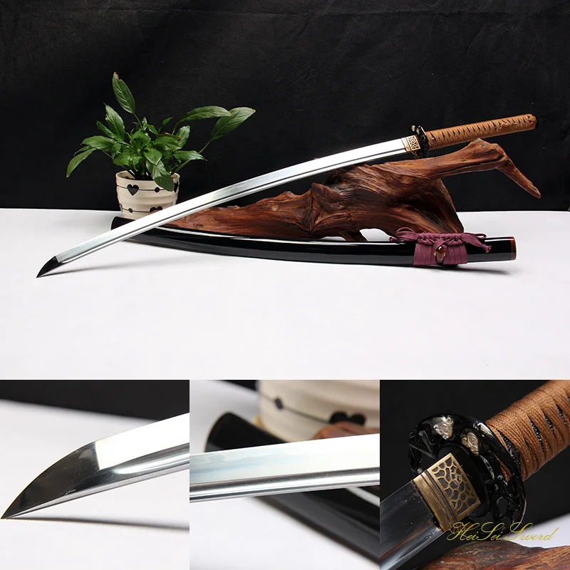 Hot Sale Handmade Katana 1095 carbon Steel Clay Tempered Samurai Sword