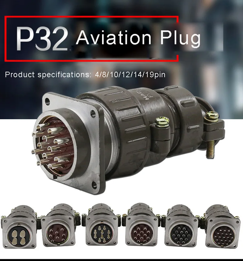 P32 разъем 4pin 8pin 10pin 12pin 14pin 19pin 32 м металлические круглые разъемы для промышленного оборудования