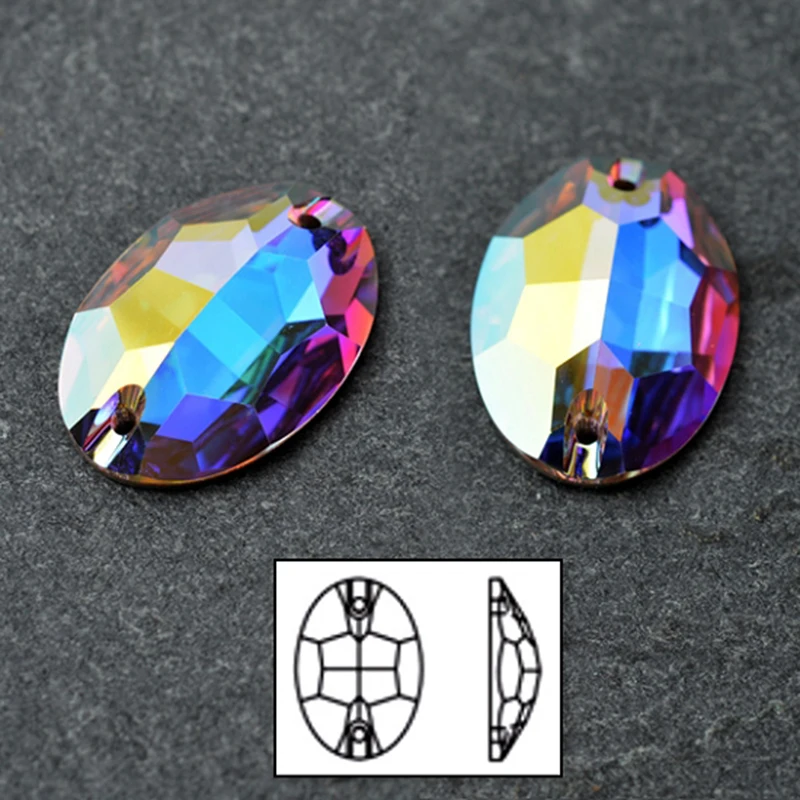 

YANRUO 3210 Oval Crystal AB Stones And Crystals Sewing Accessories Glass Crystal For Sewing Dress