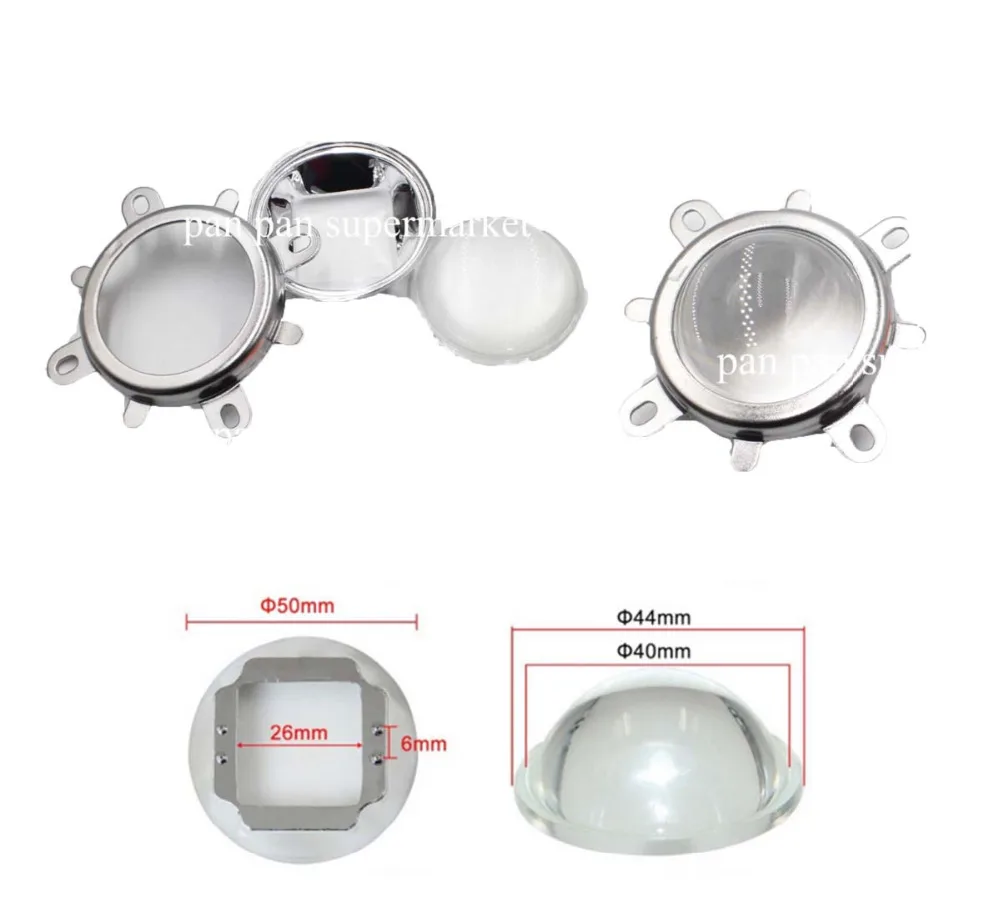 

44mm Lens + Reflector Collimator + Fixed bracket for 20w 30w 50w 100w led chip