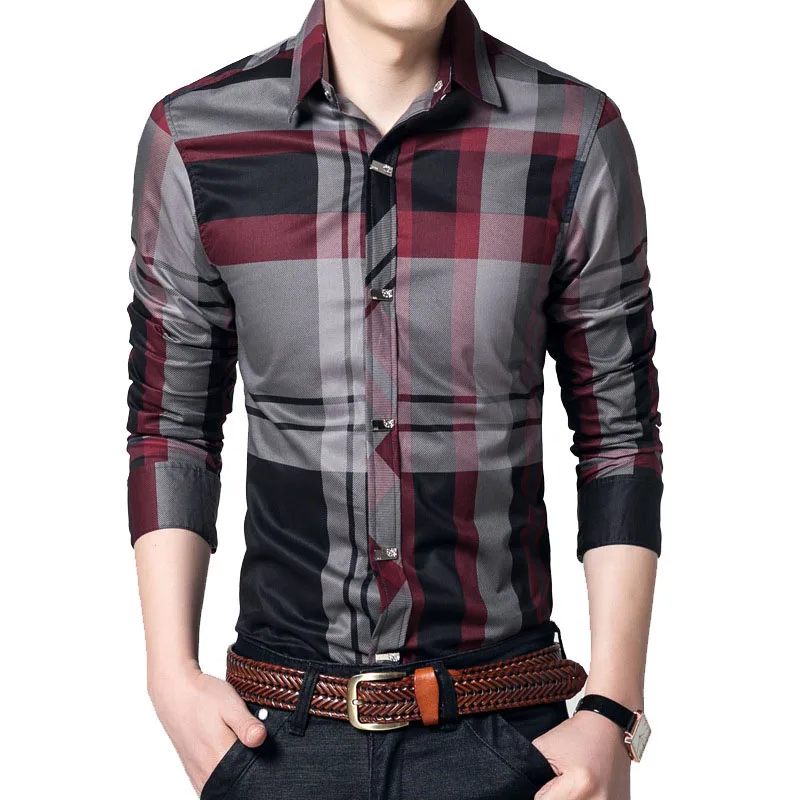 

High Quality Nice Striped Men's Shirts 4XL 100% Cotton Business Men Shirts Long Sleeve Brand Casual Men's Clothing Show Slim Men