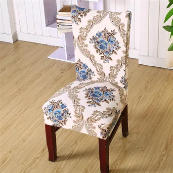 

Floral Printing Stretch Elastic Chair Covers Spandex For Wedding Dining Room Office Banquet chair covering housse de chaise