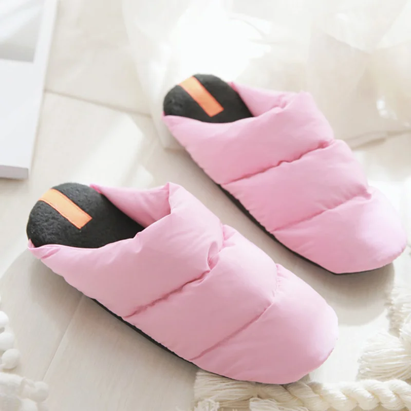 

Winter Shoes Women Indoor Slippers Down Sandals Soft Flat Winter Slippers Basic Warm Plush Slides Home Shoes Mules Zapatos Mujer