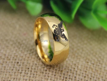 

Free Shipping USA UK Canada Russia Brazil Hot Sales 8MM Shiny new Golden Dome USA Military/Army New Men's Tungsten Wedding Rings
