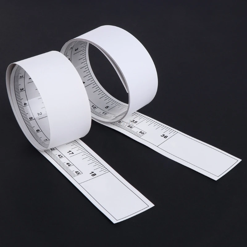 

OOTDTY 45cm 90cm Self Adhesive Metric Measure Tape Vinyl Silver Rulers For Sewing Machine Sticker