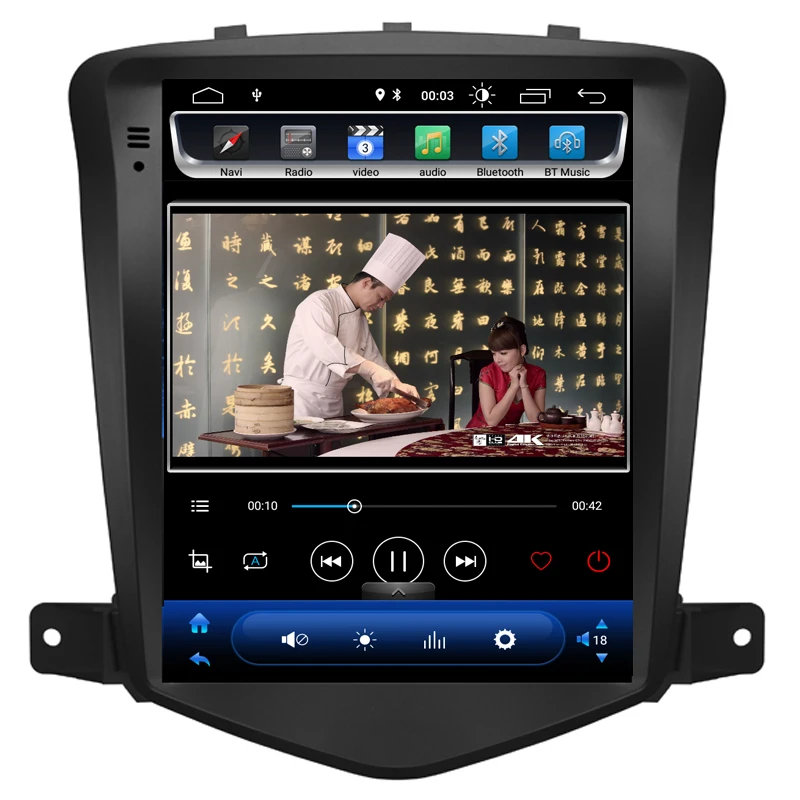 Excellent 9.7" inches Vertical Screen Android 8.1 Car Multimedia player GPS Navi for Chevrolet Cruze 2009-2014 with full Touch Screen 3