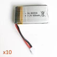 10 pcs 3.7 V 25C 650 mAh Bateria recarregável de polímero de lítio Lipo para Syma X5 X5C RC Helicópteros RC Zangão Quadcopter Peças 852540