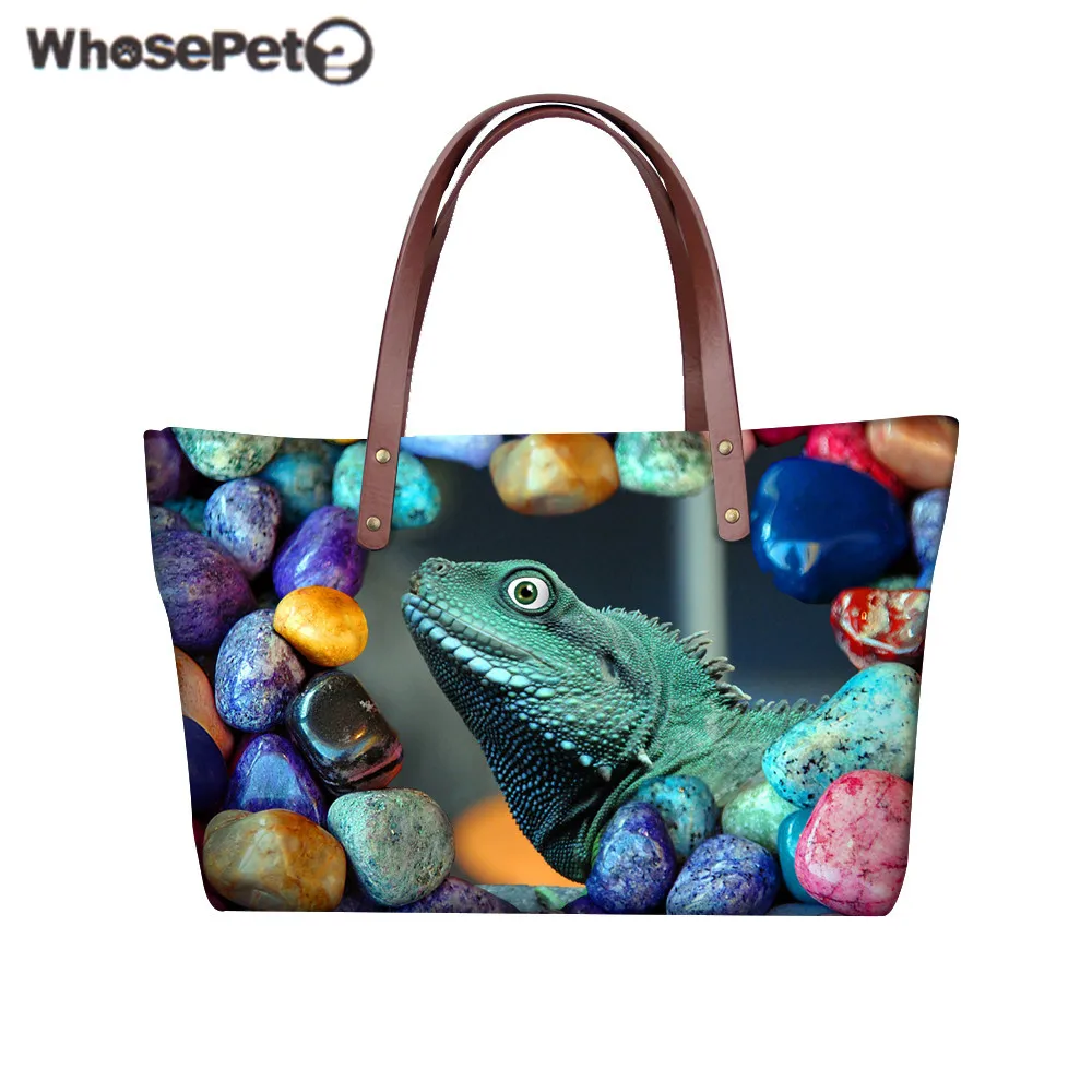 WHOSEPET المرأة يد 3D الحيوان طباعة حقيبة كتف أعلى-حقائب بيد السيدات كبيرة حقيبة صغيرة الأزياء التسوق بولسا الأنثوية