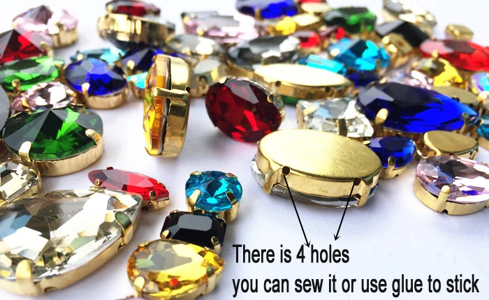 Sewing On Gold Base Rhinestones