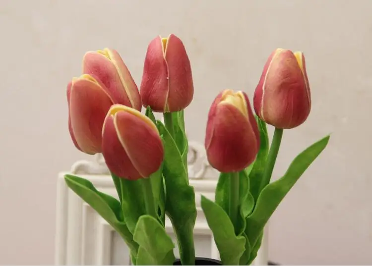 13 pieces/lot, Artificial flower high quality real touch PU Tulip desktop wedding home decoration gift multi-color