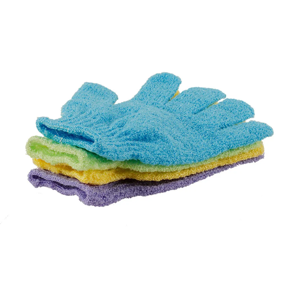 4 шт. рукавицы для душа отшелушивающие для мытья кожи Спа Перчатки для ванны пена для ванны противоскользящая Массажная очистка тела мочалка