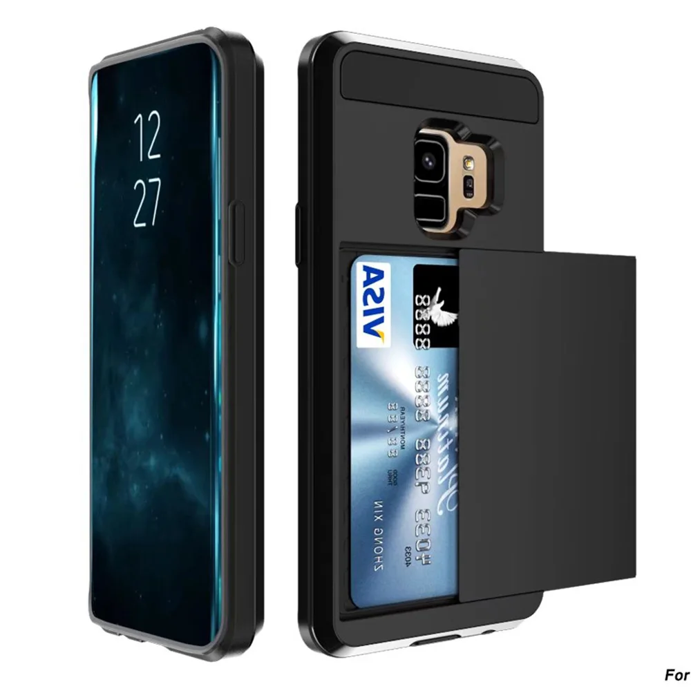 For Samsung Galaxy Note 9 8 5 4 10 Case Hybrid Armor Cover S6 S7 Edge S8 Plus S9 S10e S10 PLUS Credit Card Holder Coque | Мобильные