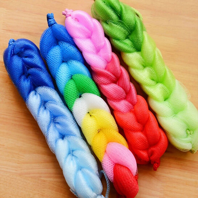 Back Scrubber Bath Shower Mesh Sponge Exfoliating Body Brush Wash Nylon Puff Spa Sponges For