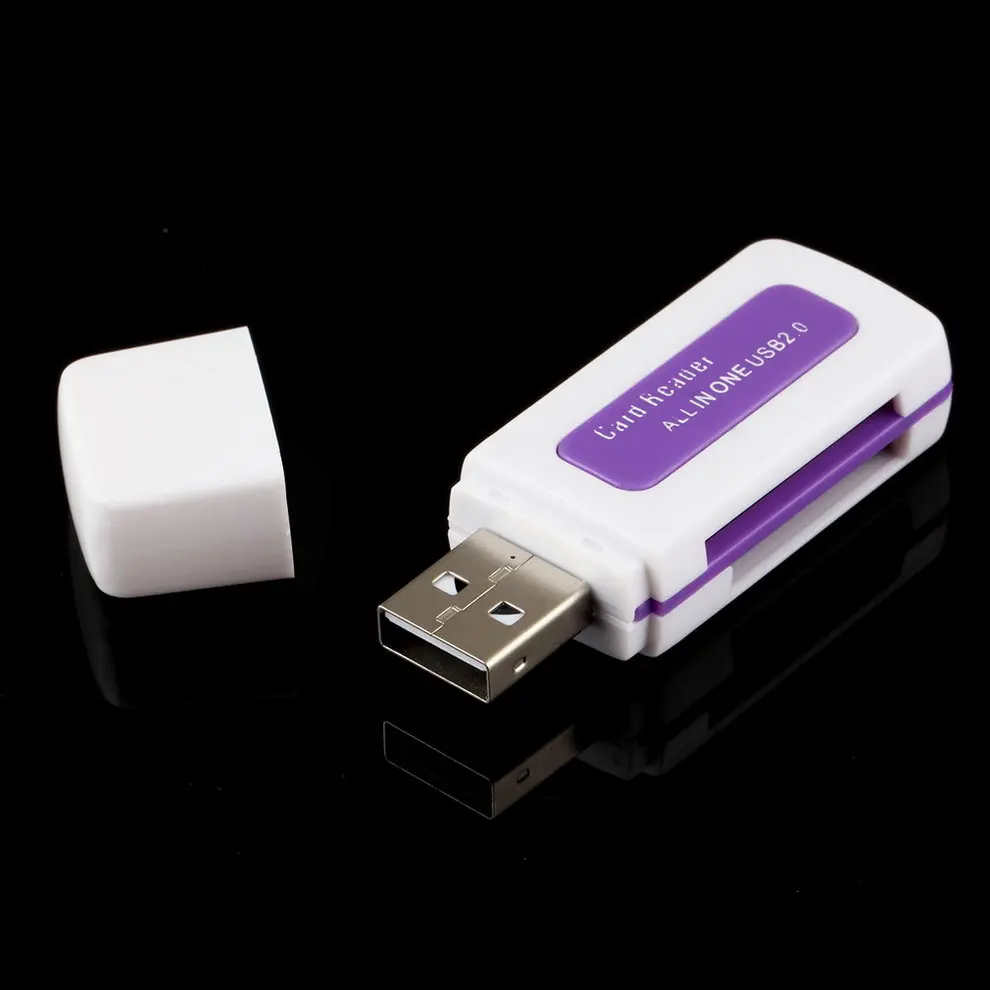 2 шт. переносной USB 2,0 4 в 1 памяти Multi Card Reader для M2 для SD для SDHC DV Micro для безопасной цифровой карты памяти