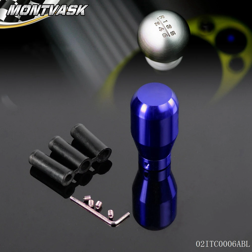 Universal Round F Ergonomic Manual Stick Shift Knob Aluminum Finish