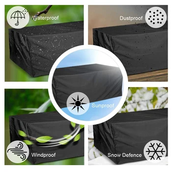 

Outdoor Garden Furniture Rain Cover Waterproof Oxford Sofa Protection Garden Patio Rain Snow Dustproof Black Covers