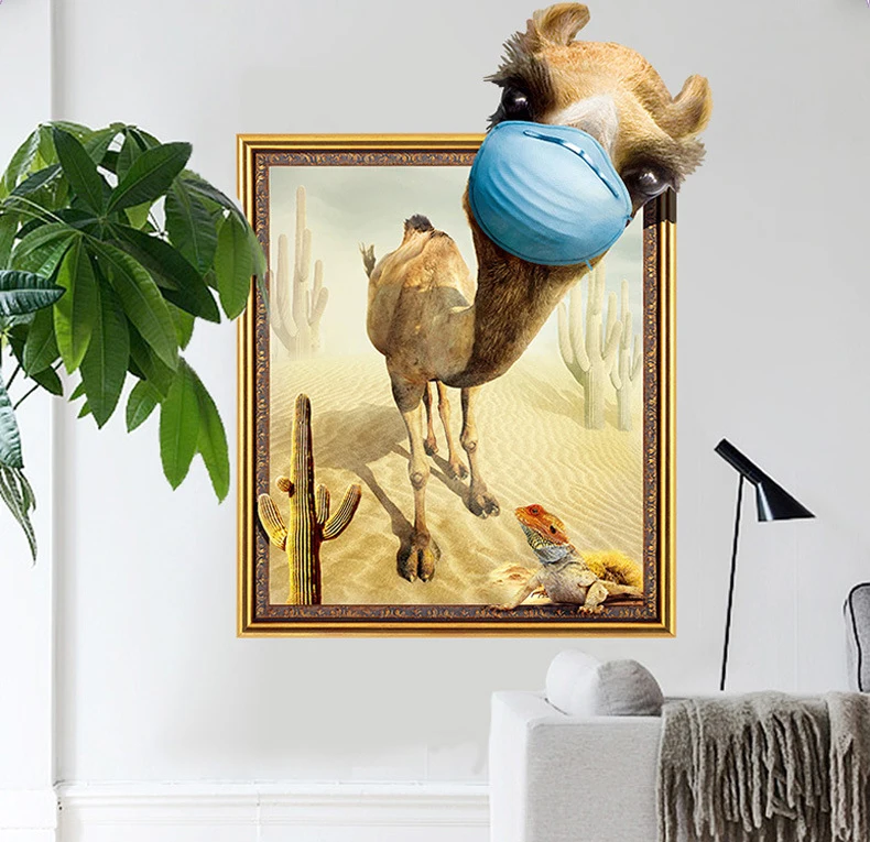 

Stereoscopic effect wall sticker, camel, Environmental friendly PVC material, Item No. XH-camel