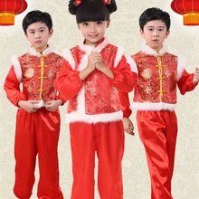 Год Детская китайский народный танец костюмы янгко, Танцы для девочек танцевальная одежда yangge детская открывалка Феникс пион вышивка