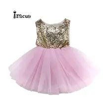 Vestido de princesa para niñas, vestido de boda de lujo, sin mangas, lentejuelas, fiesta, cumpleaños, bautismo, Verano