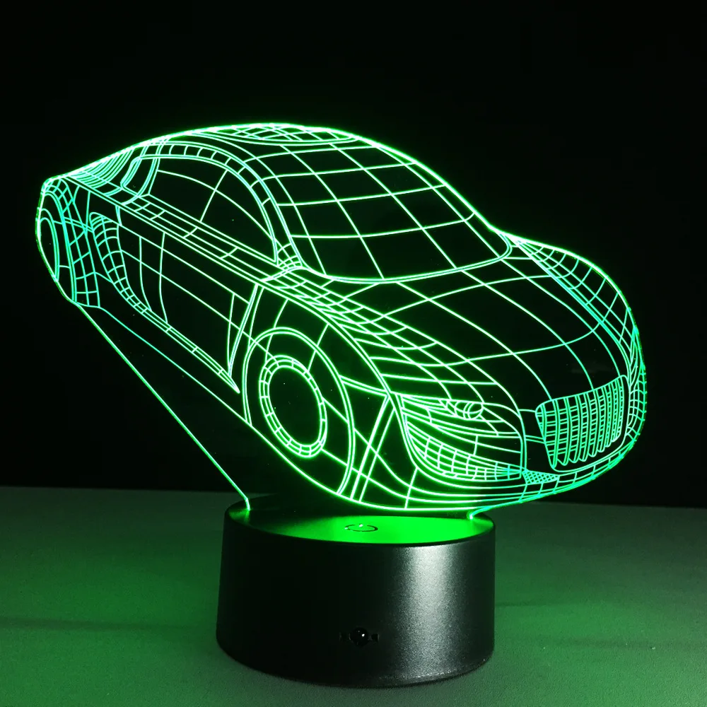 

3D Deco Light Motor Car Shape USB Charge Touch Switch Lamp Colorful Kids Night Light