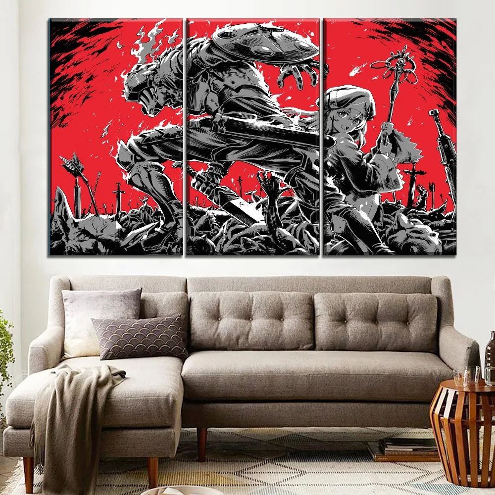 

Goblin Slayer Anime Onna Shinkan Painting Canvas Art Print Home Decorative Living Room Framework One Set 3 Panel Modular Picture