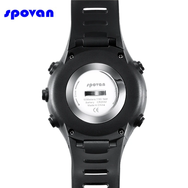 22 мм черный силиконовый резиновый ремешок для часов водонепроницаемый спортивный ремешок для наручных часов Spovan Leader 2/SPV709/SPV710